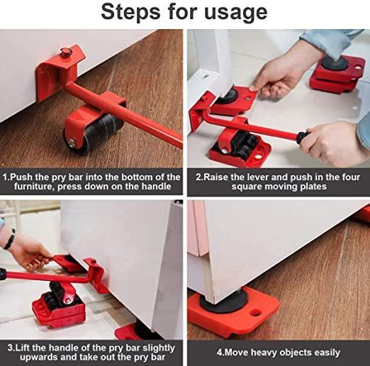 ChillyFox Heavy Duty Furniture Shifting Moving Tool with Wheel Pads