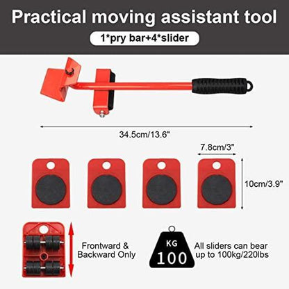 ChillyFox Heavy Duty Furniture Shifting Moving Tool with Wheel Pads