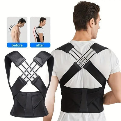 🏋️ Adjustable Back Posture Corrector Belt | 💊 Pain Relief & Spine Support